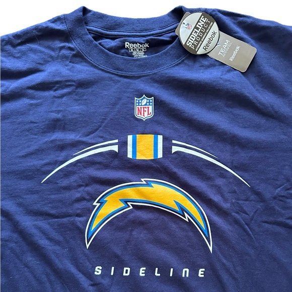 NFL Los Angeles Chargers Football NWT Blue XL Reebok T-shirt - Picture 2 of 8